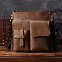 Load image into Gallery viewer, Vintager Small Satchel for IPad Men Brand Cowhide Shoulder Crossbody Bag