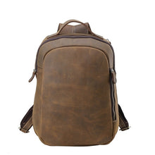 Load image into Gallery viewer, vintage business backpack genuine leather school book bag