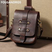 Load image into Gallery viewer, Vintage Full Cowhide Leather Messenger Pocket Bags